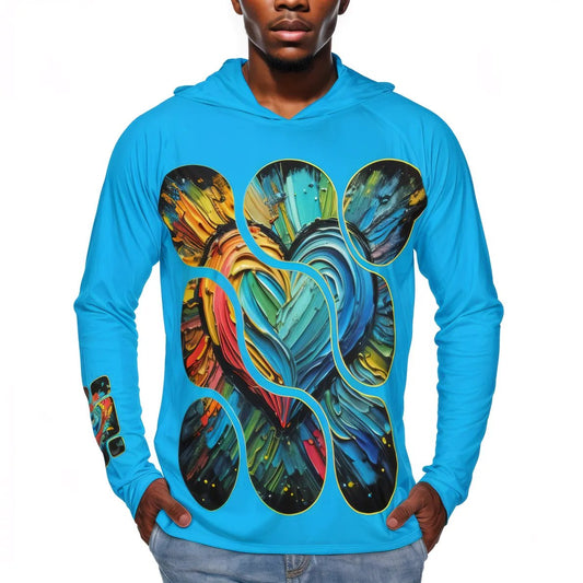 Men's Sun Protection Long Sleeve Hoodie | "Love Print"