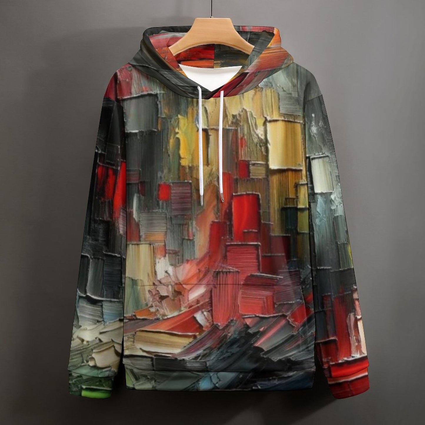 Unisex Soft Polyester Custom Hoodie (Abstract Multi-Color Print)