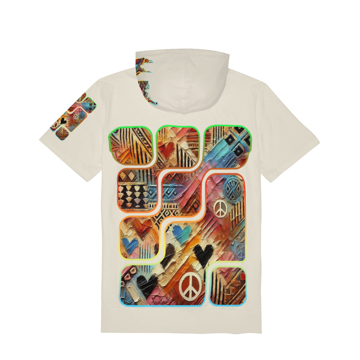 Men’s Cotton Hooded T-Shirt "African Abstract Print"