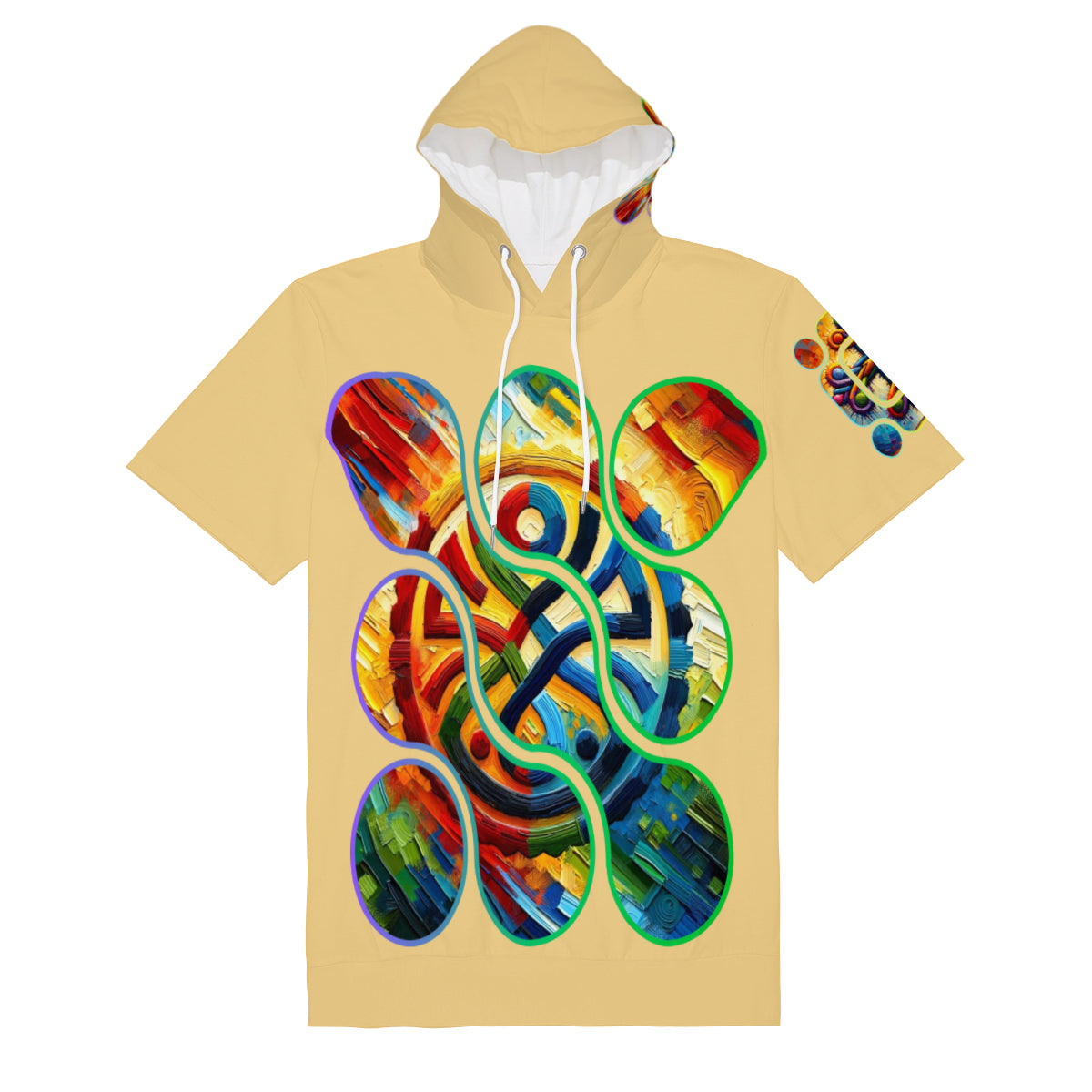 Men’s Cotton Hooded T-Shirt "Unity Abstract Print"