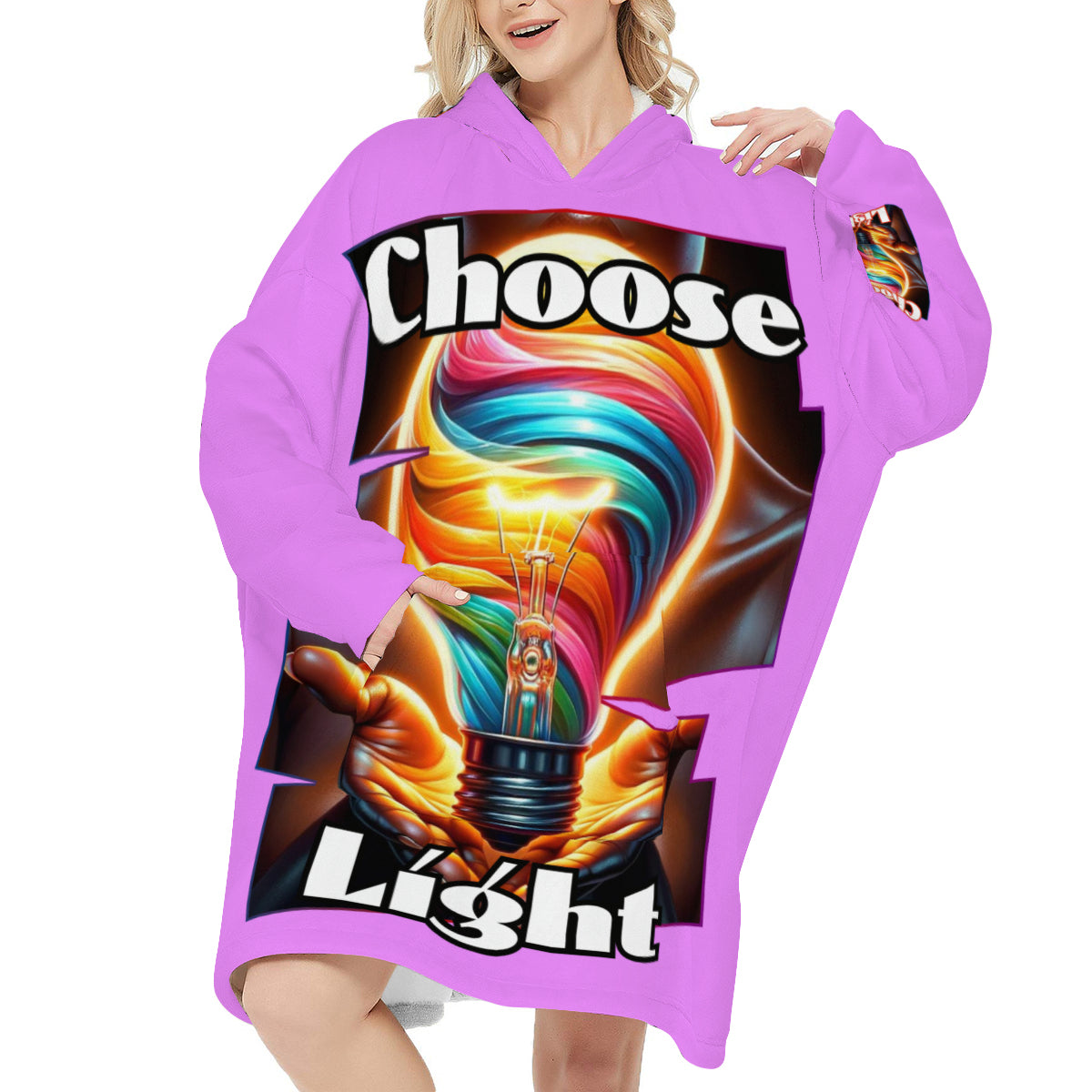 Flannel Sleeper Blanket Hoodie | "Choose Light"