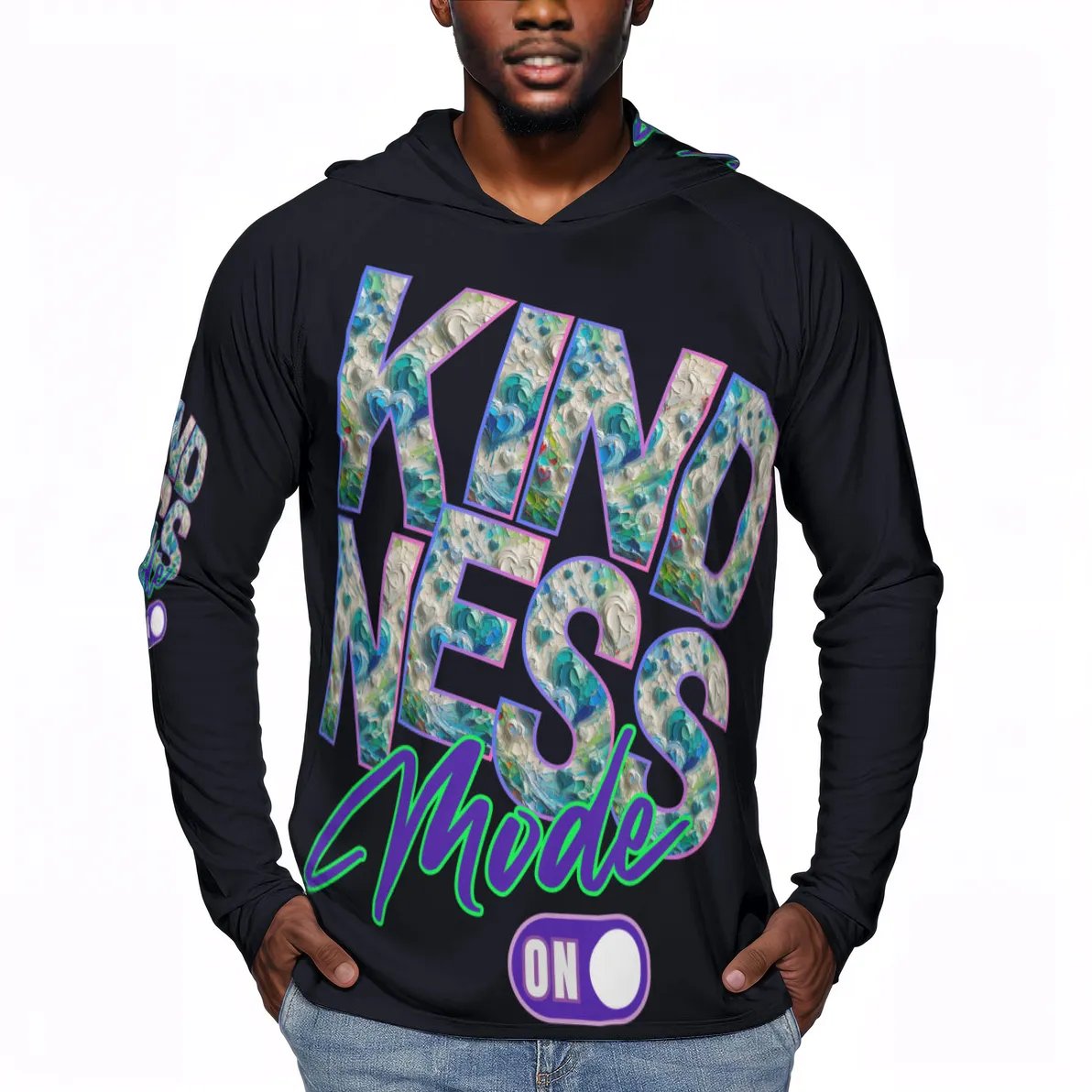 Men's Sun Protection Long Sleeve Hoodie | "Kindness Mode: On"