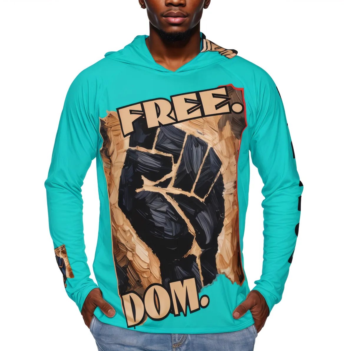 Men's Sun Protection Long Sleeve Hoodie | "Free.Dom."