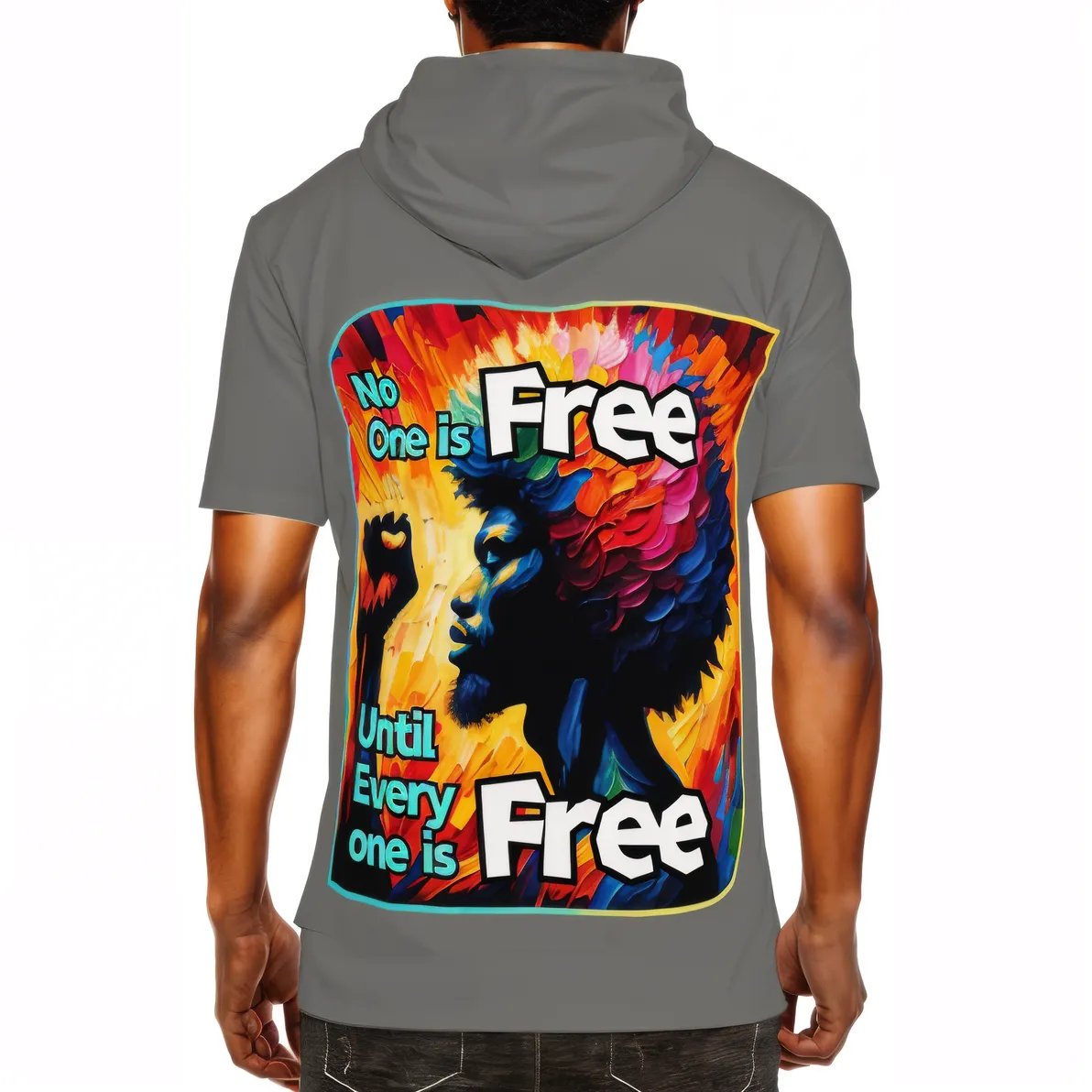 Men’s Cotton Hooded T-Shirt "The Function Of Freedom"