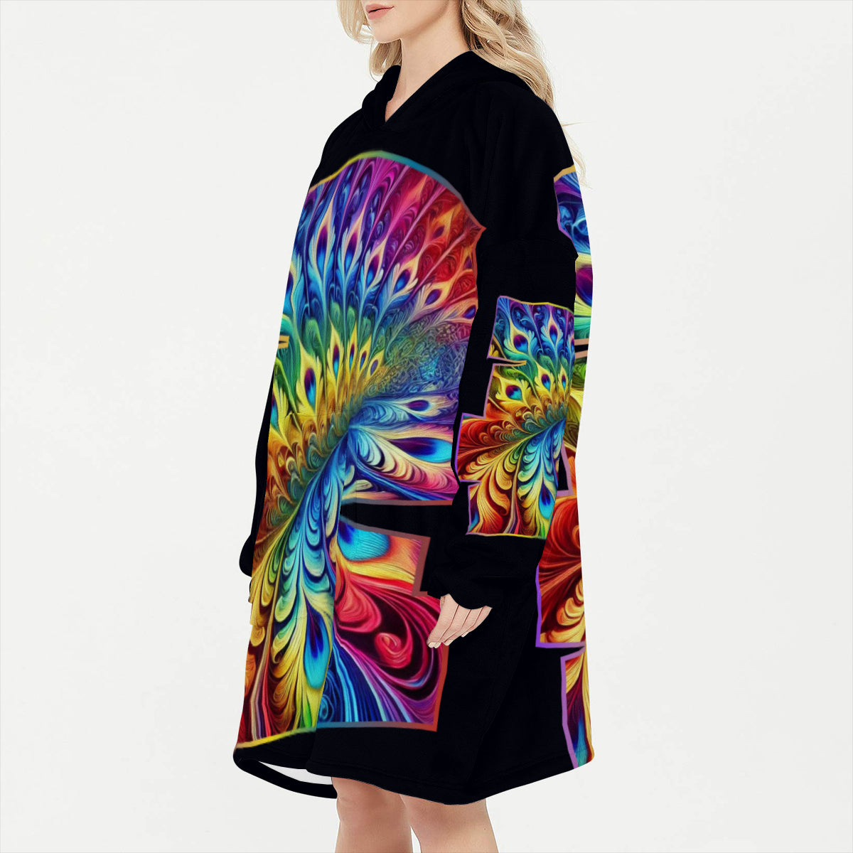 Flannel Sleeper Blanket Hoodie | "Abstract Print"