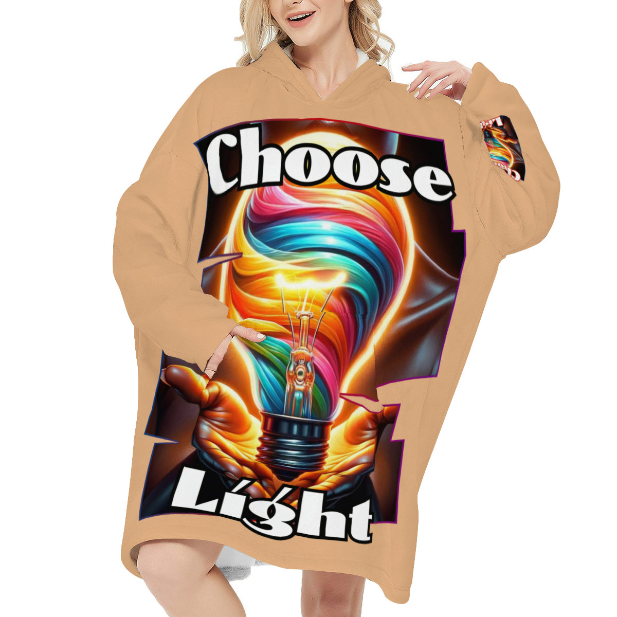 Flannel Sleeper Blanket Hoodie | "Choose Light"