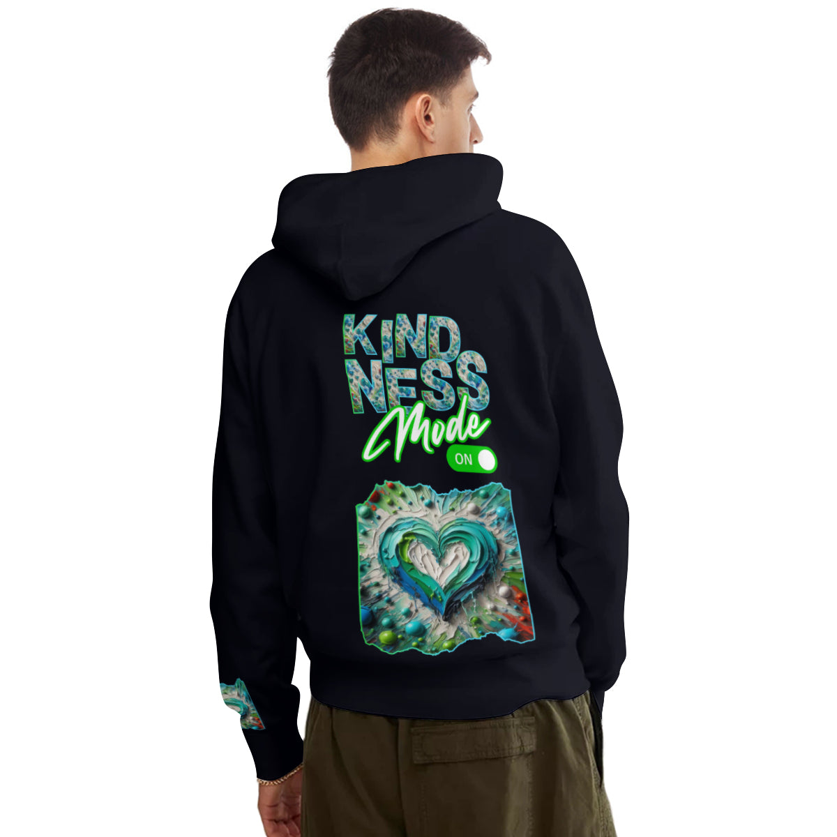 Men's Adult Hoodie Set with Double-Layer Hood "Kindness Mode: On"