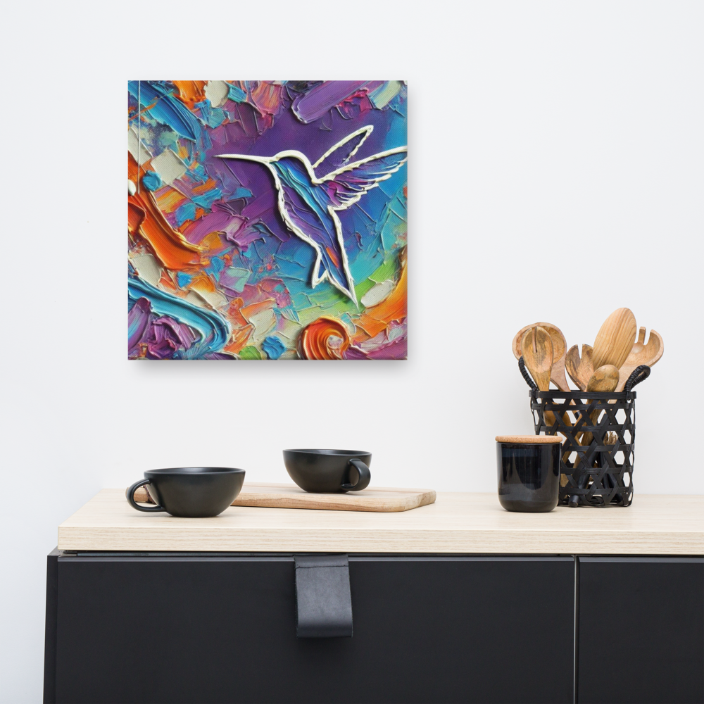 Art Print, Hummingbird...In Abstraction...Canvas Wrap