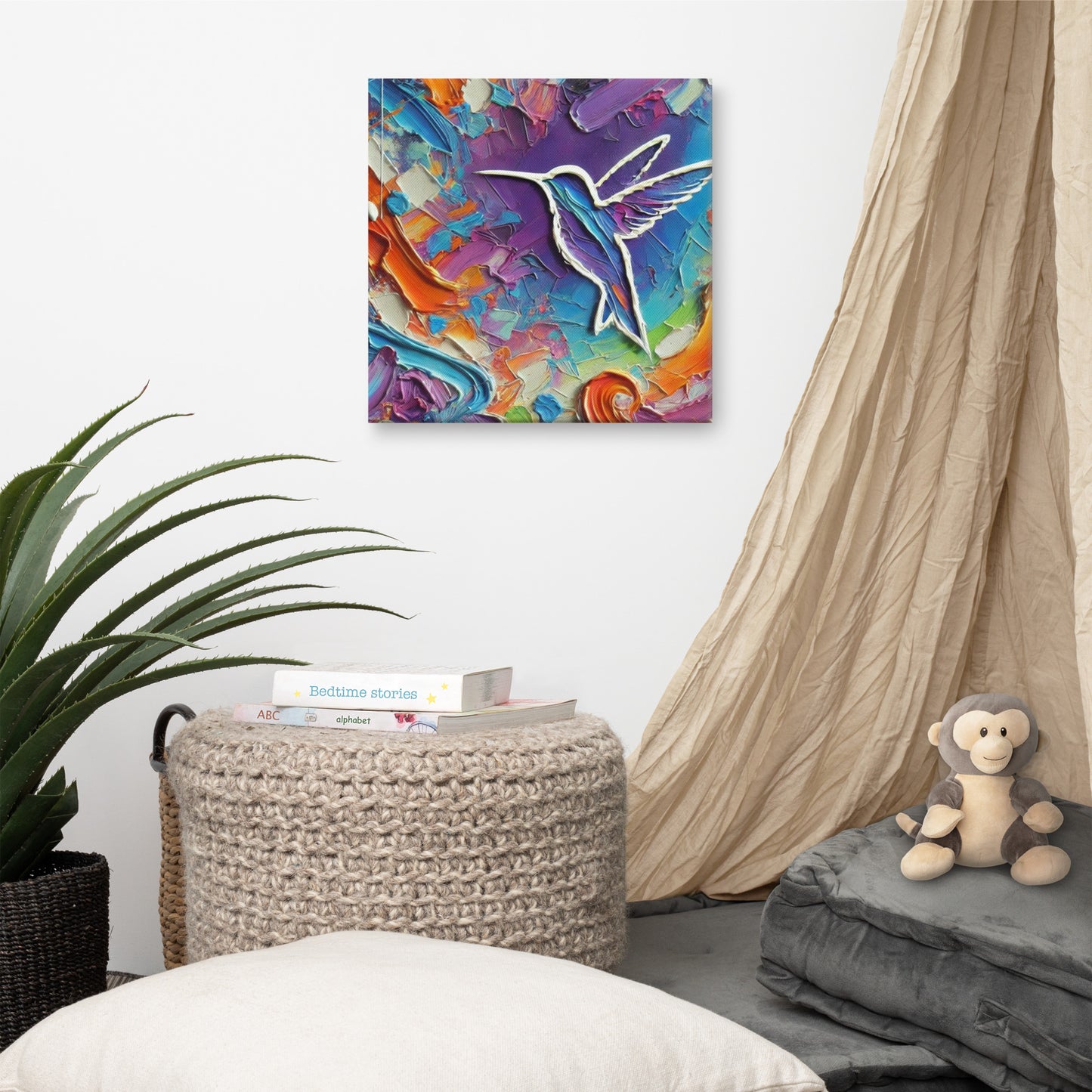 Art Print, Hummingbird...In Abstraction...Canvas Wrap