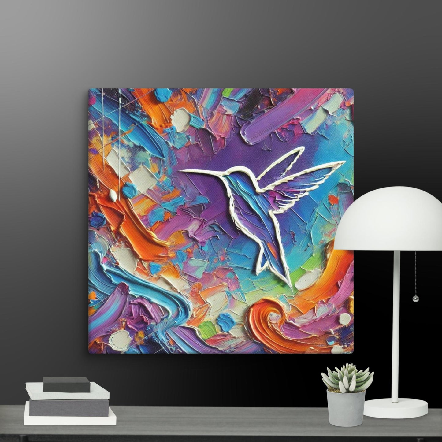 Art Print, Hummingbird...In Abstraction...Canvas Wrap