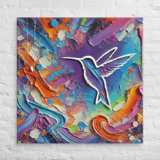 Art Print, Hummingbird...In Abstraction...Canvas Wrap