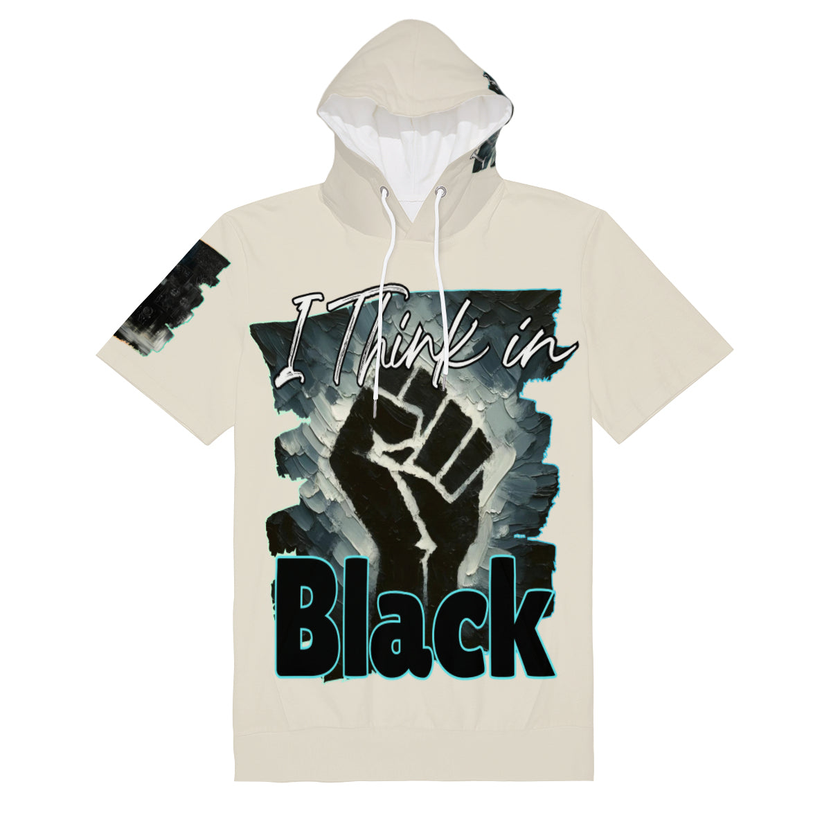 Men’s Cotton Hooded T-Shirt "I Think in Black"