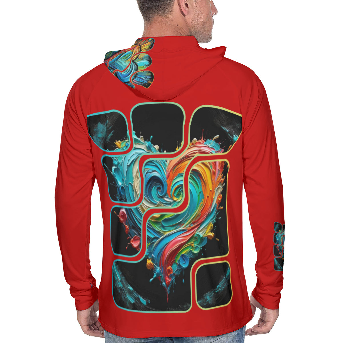 Men's Sun Protection Long Sleeve Hoodie | "Love Print"