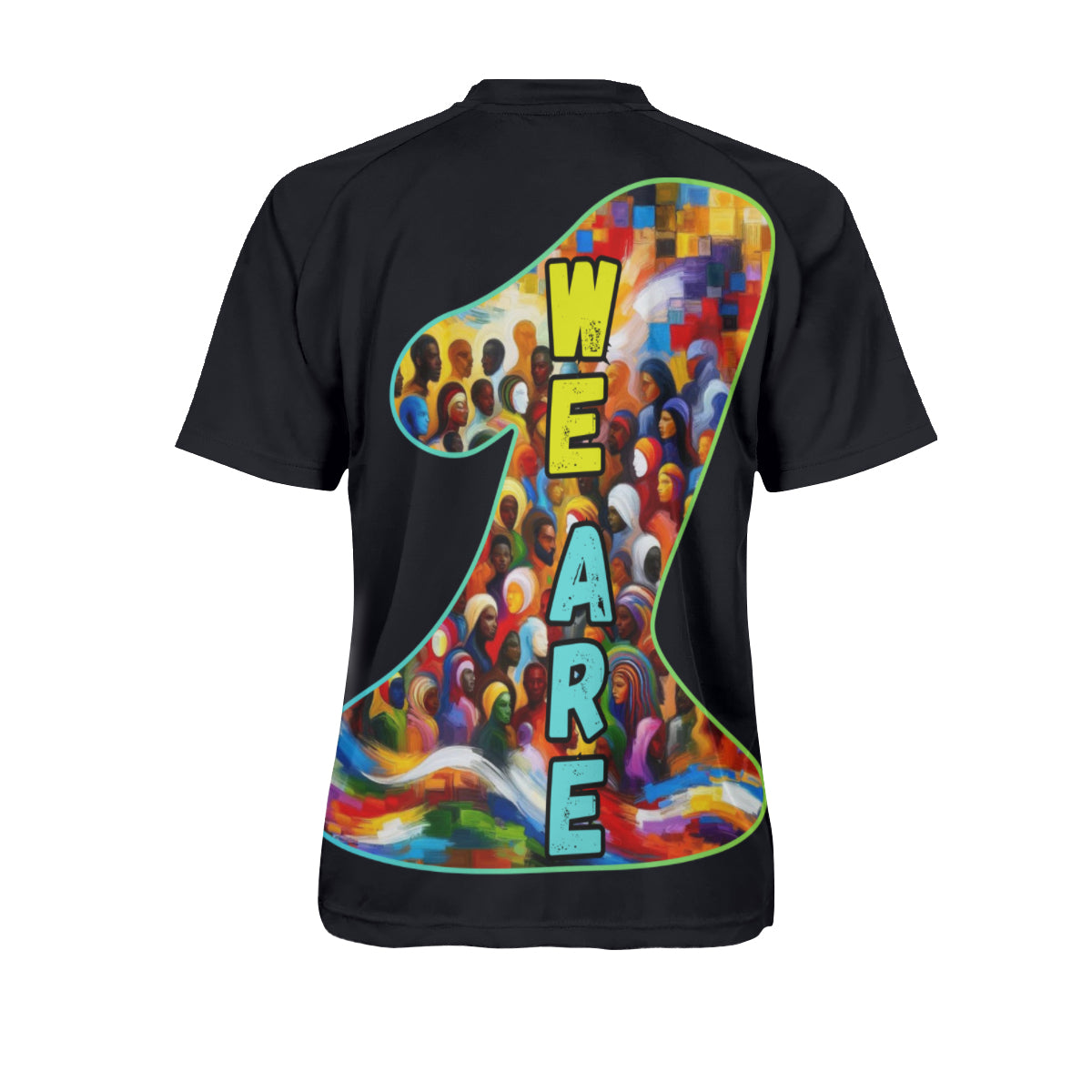 Men's V-Neck Polyester T-Shirt "We Are One"