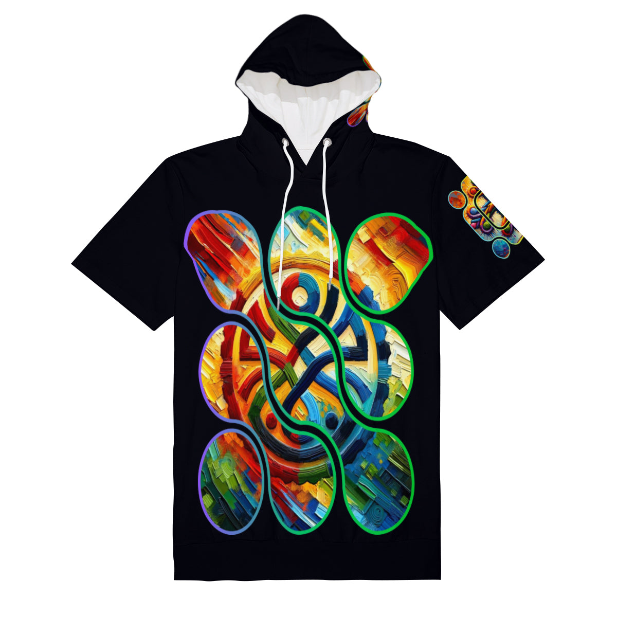 Men’s Cotton Hooded T-Shirt "Unity Abstract Print"