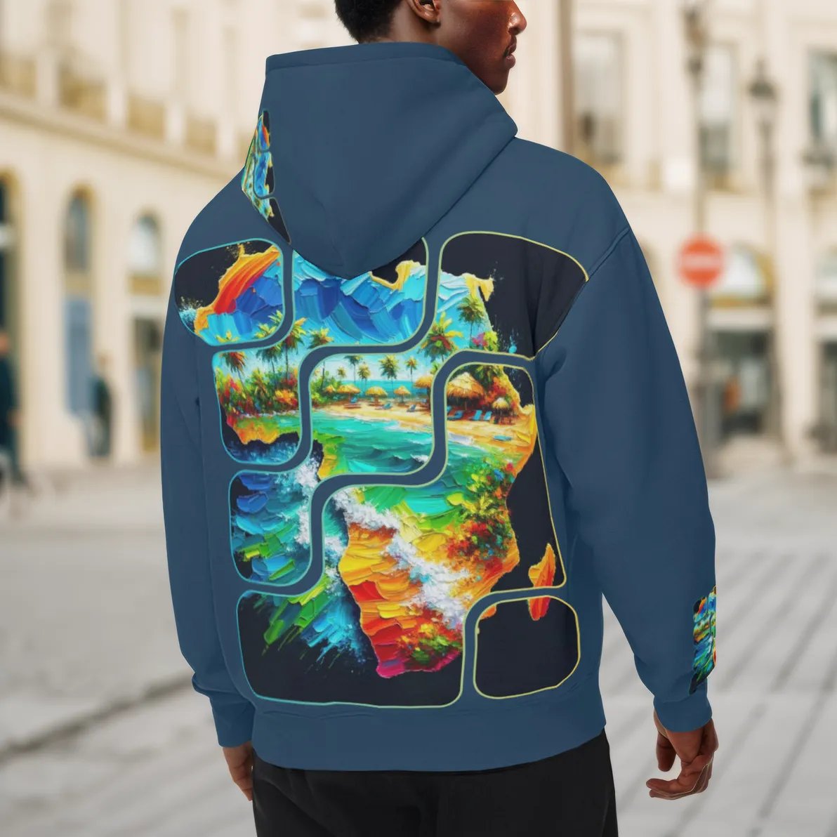 Men’s Plush Fleece Lined Hoodie "From Africa to the Caribbean"