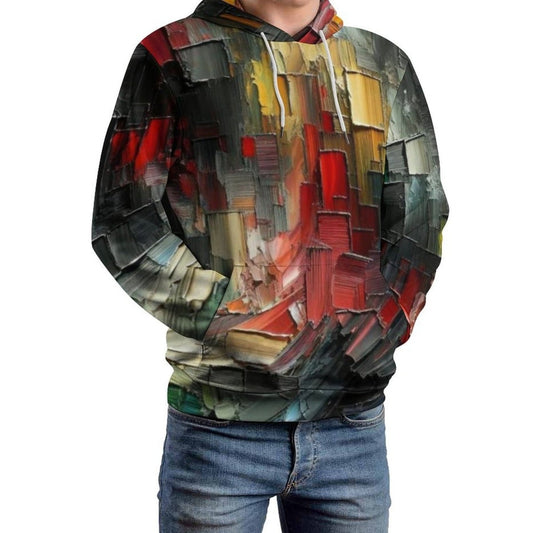 Unisex Soft Polyester Custom Hoodie (Abstract Multi-Color Print)