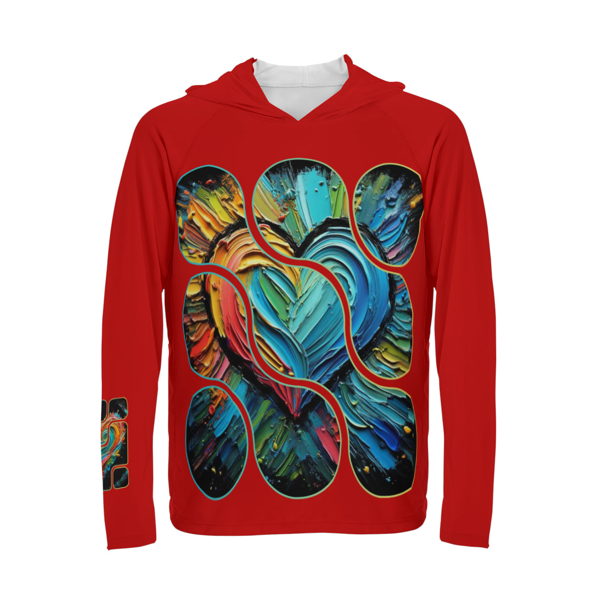 Men's Sun Protection Long Sleeve Hoodie | "Love Print"