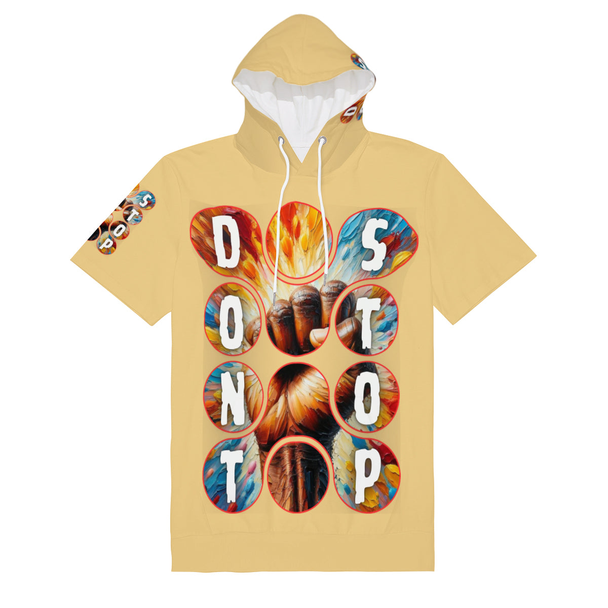 Men’s Cotton Hooded T-Shirt "Don't Stop, The Struggle is Real"