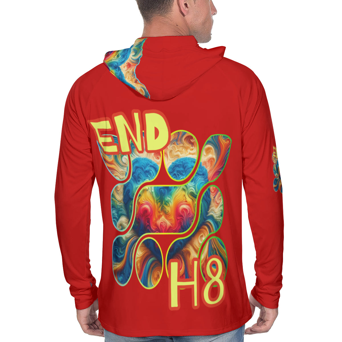 Men's Sun Protection Long Sleeve Hoodie | "Divided=Zero; End H8"