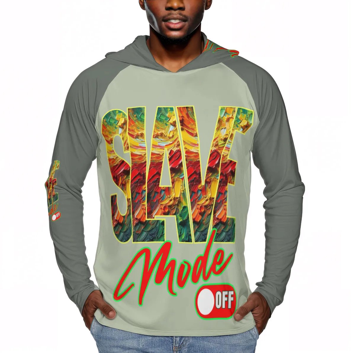 Men's Sun Protection Long Sleeve Hoodie | "Slave Mode: Off"