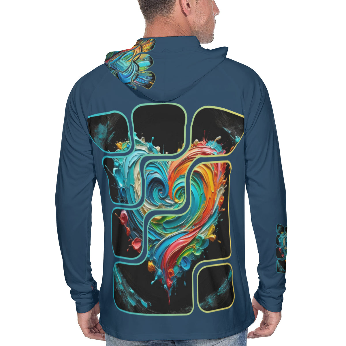 Men's Sun Protection Long Sleeve Hoodie | "Love Print"