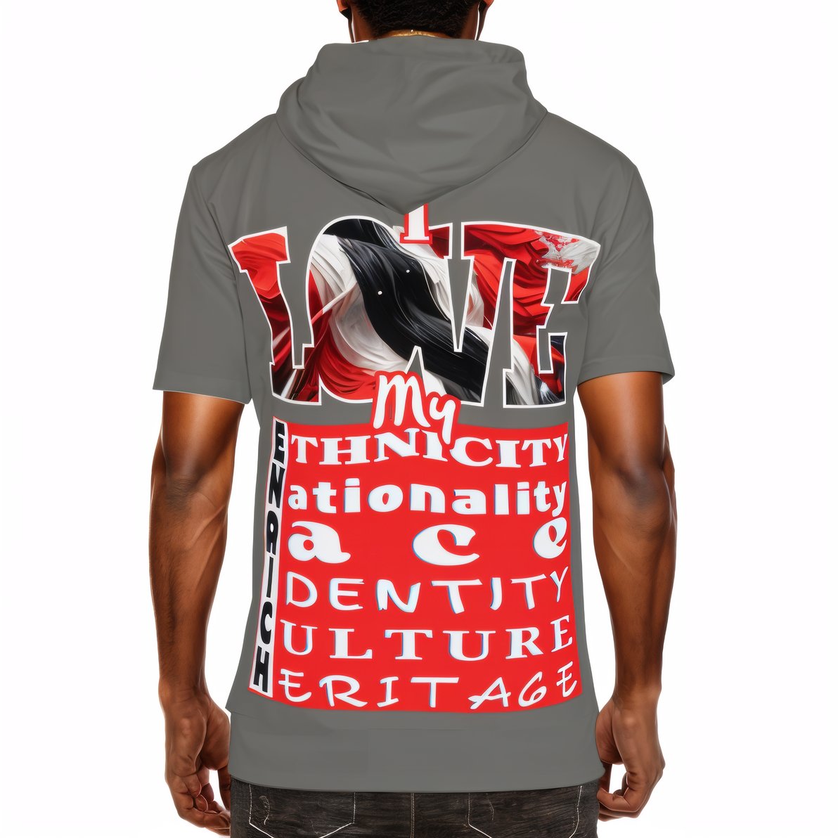 Men’s Cotton Hooded T-Shirt "Every Creed..." Trinidad Pride