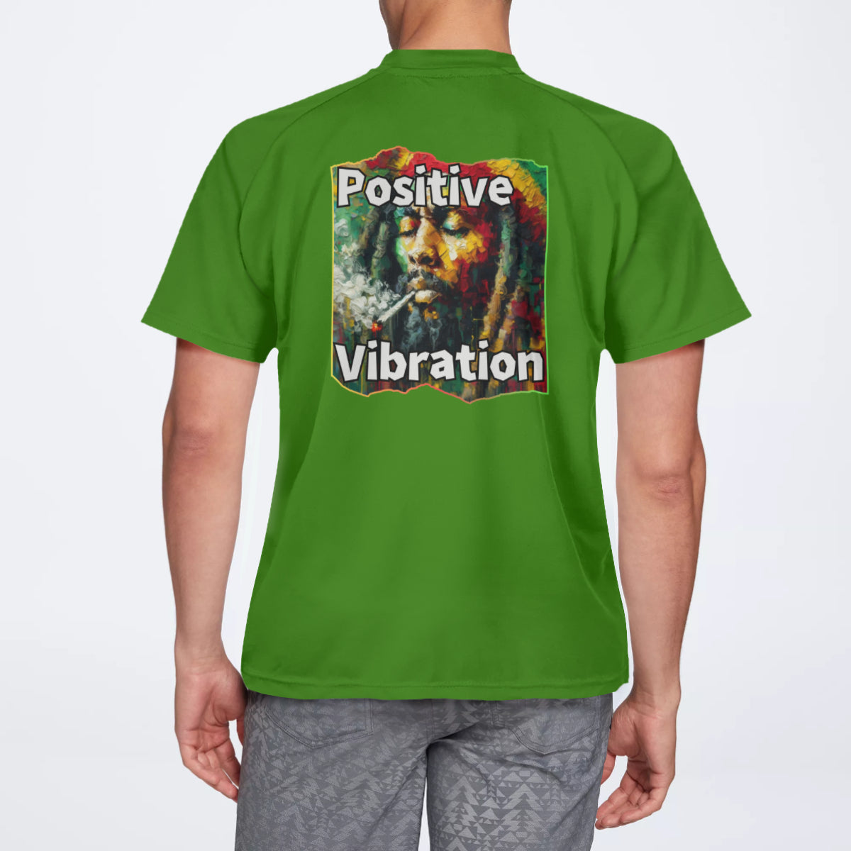 Men's V-Neck Polyester T-Shirt "Positive Vibration"