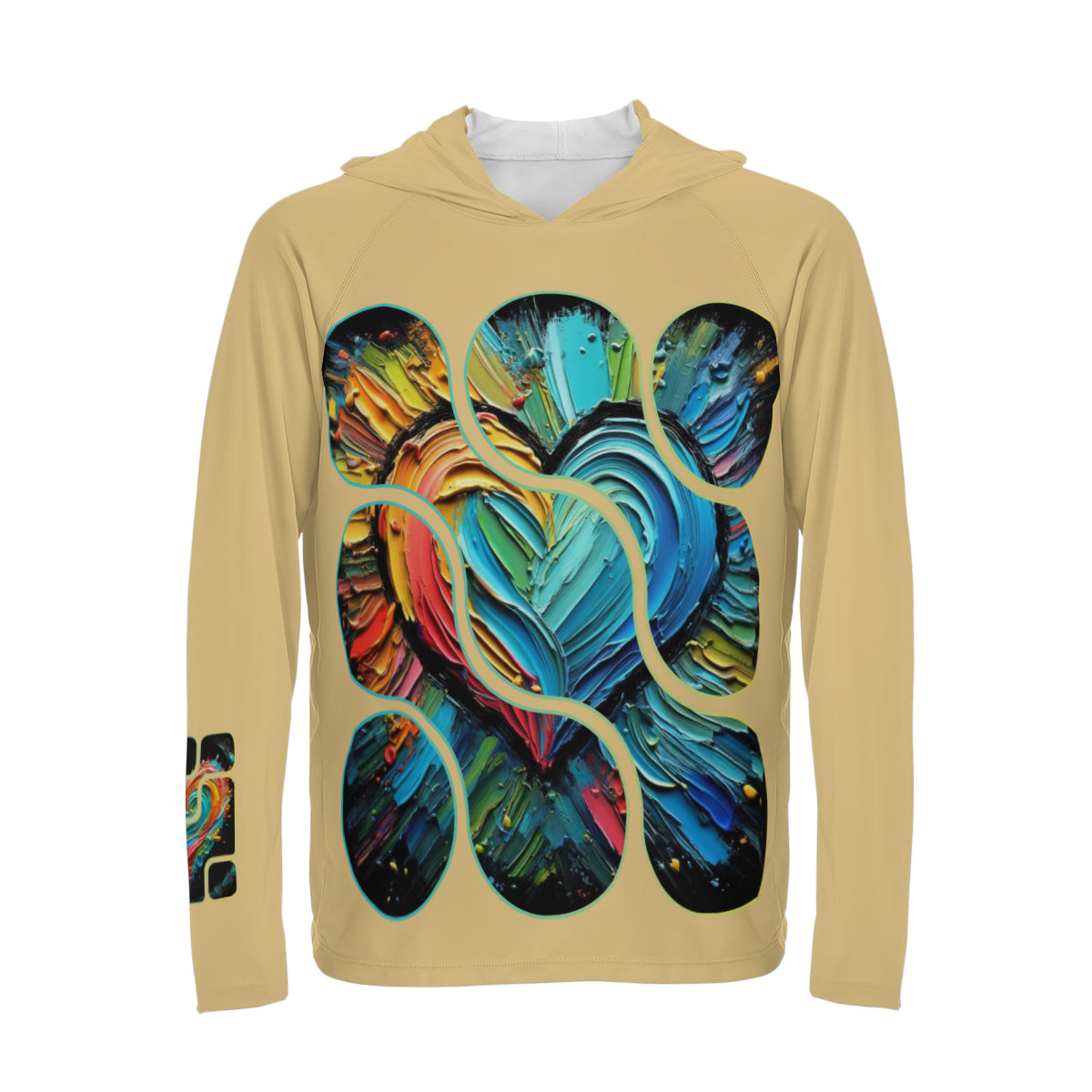 Men's Sun Protection Long Sleeve Hoodie | "Love Print"