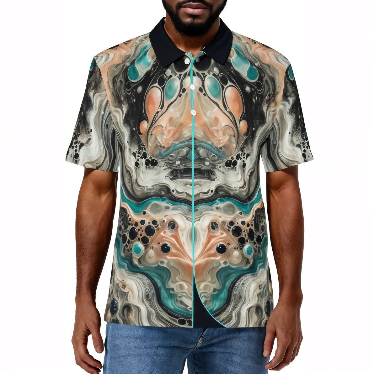 Men's Premium POLO Shirt "All Over Abstract Print"