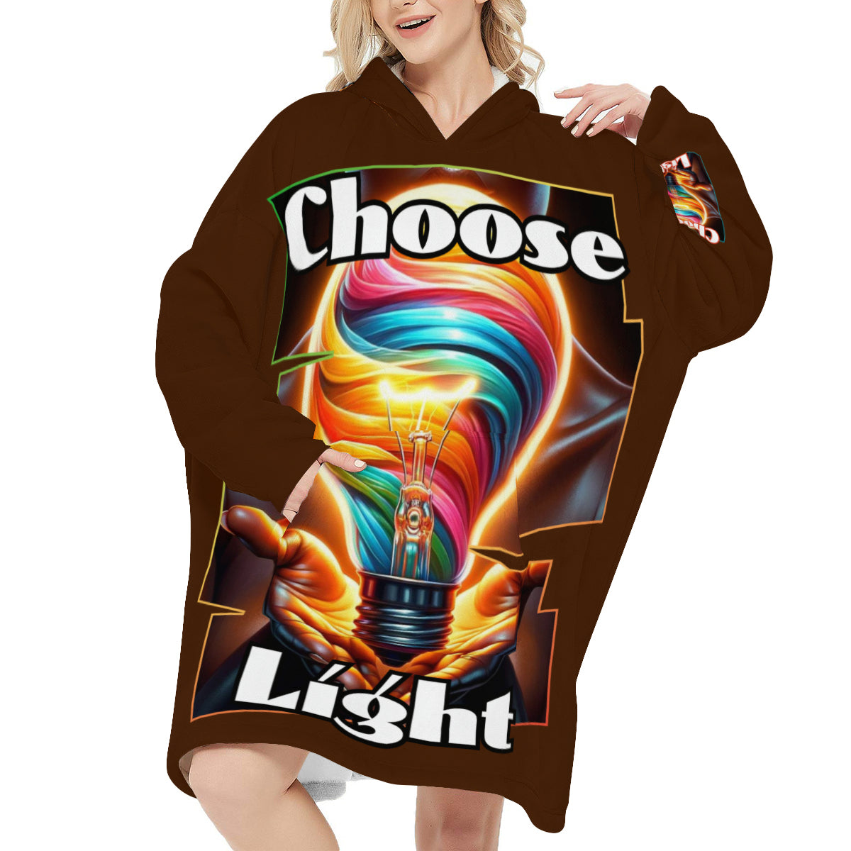 Flannel Sleeper Blanket Hoodie | "Choose Light"