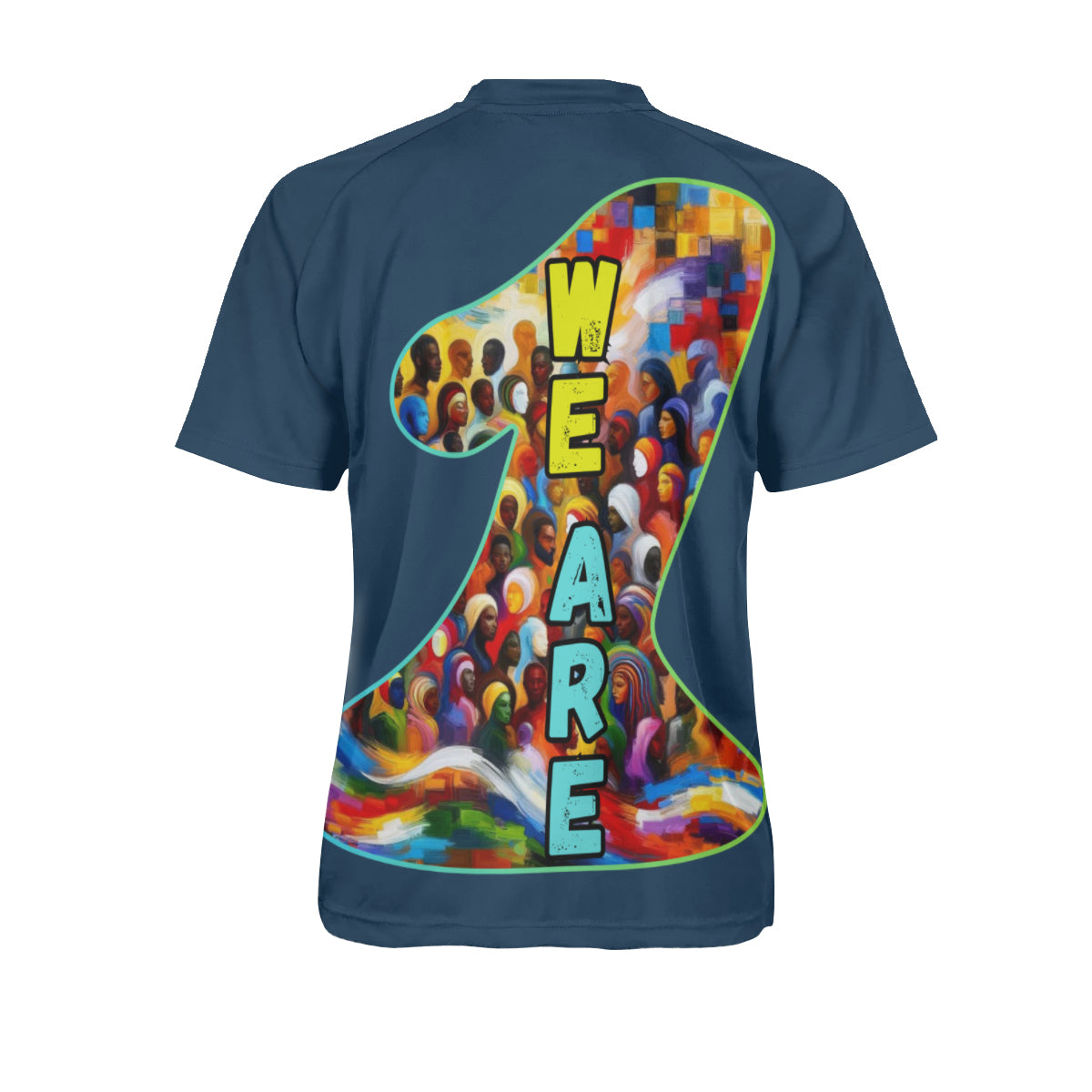 Men's V-Neck Polyester T-Shirt "We Are One"