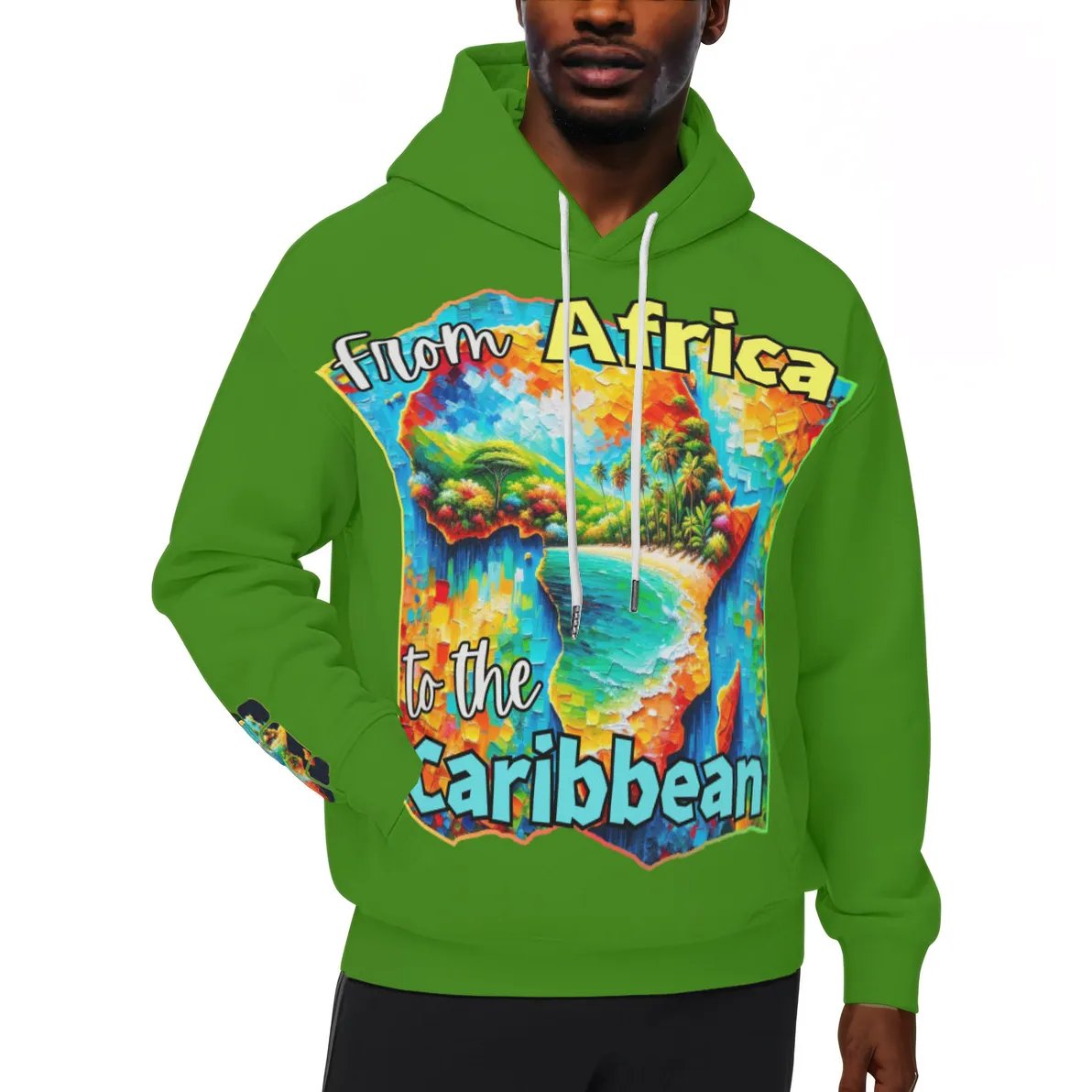 Men’s Plush Fleece Lined Hoodie "From Africa to the Caribbean"