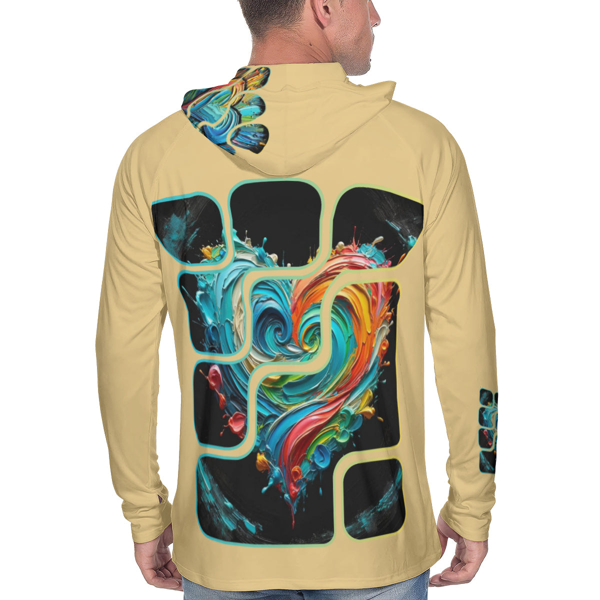 Men's Sun Protection Long Sleeve Hoodie | "Love Print"