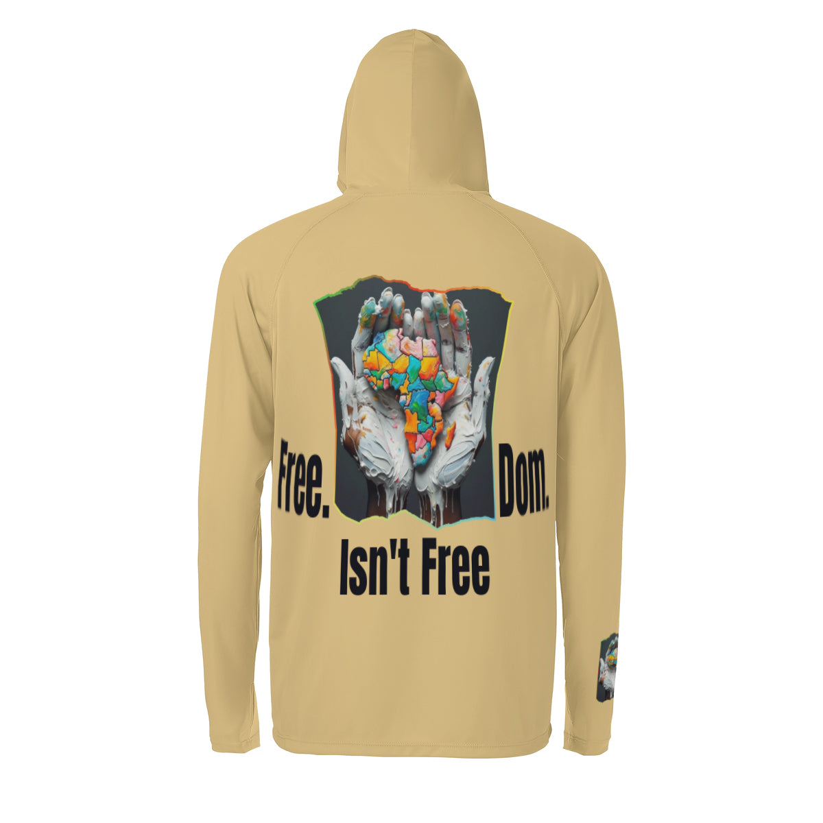 Men's Sun Protection Long Sleeve Hoodie "Fee.Dom Isn't Free"