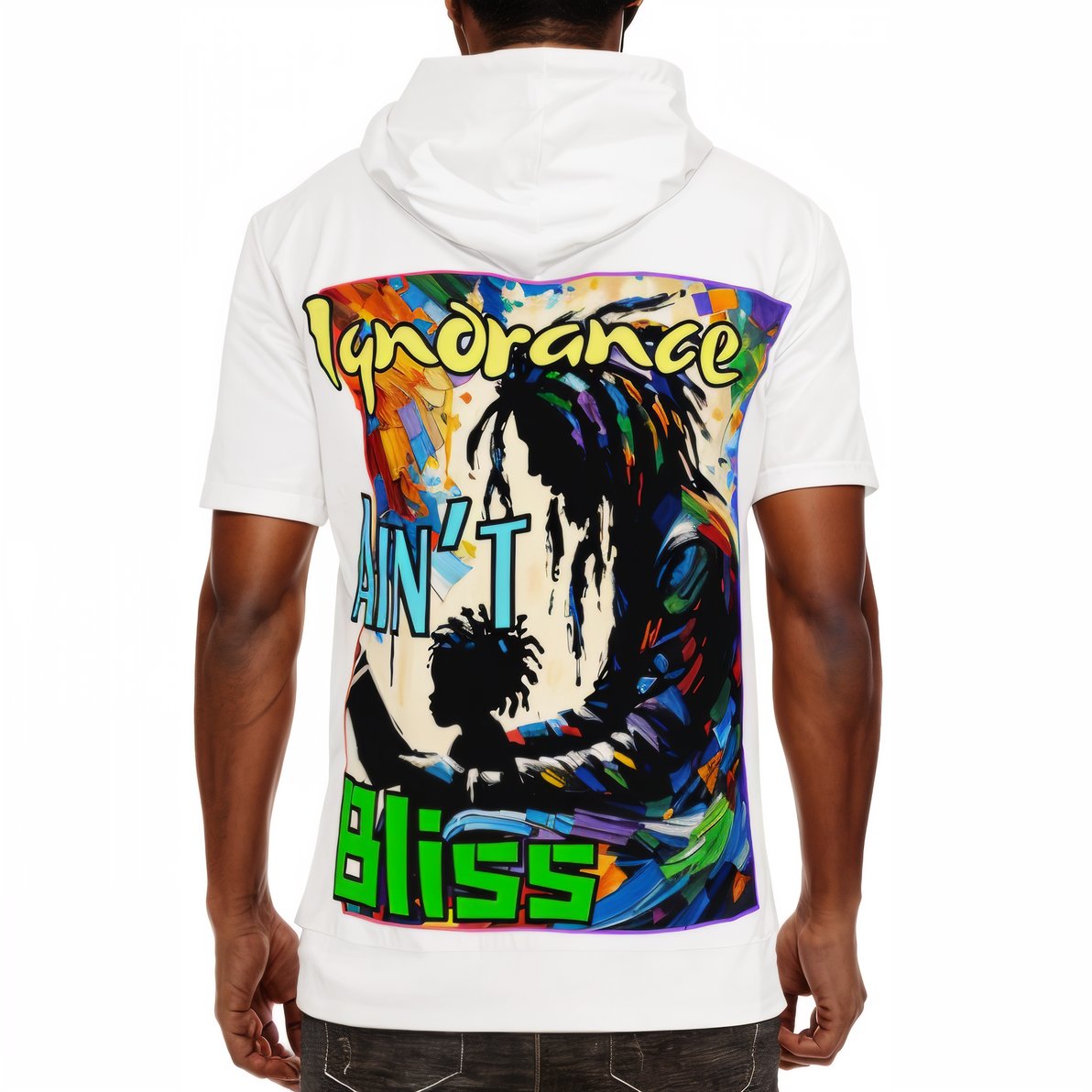 Men’s Cotton Hooded T-Shirt "Ignorance Ain't Bliss"