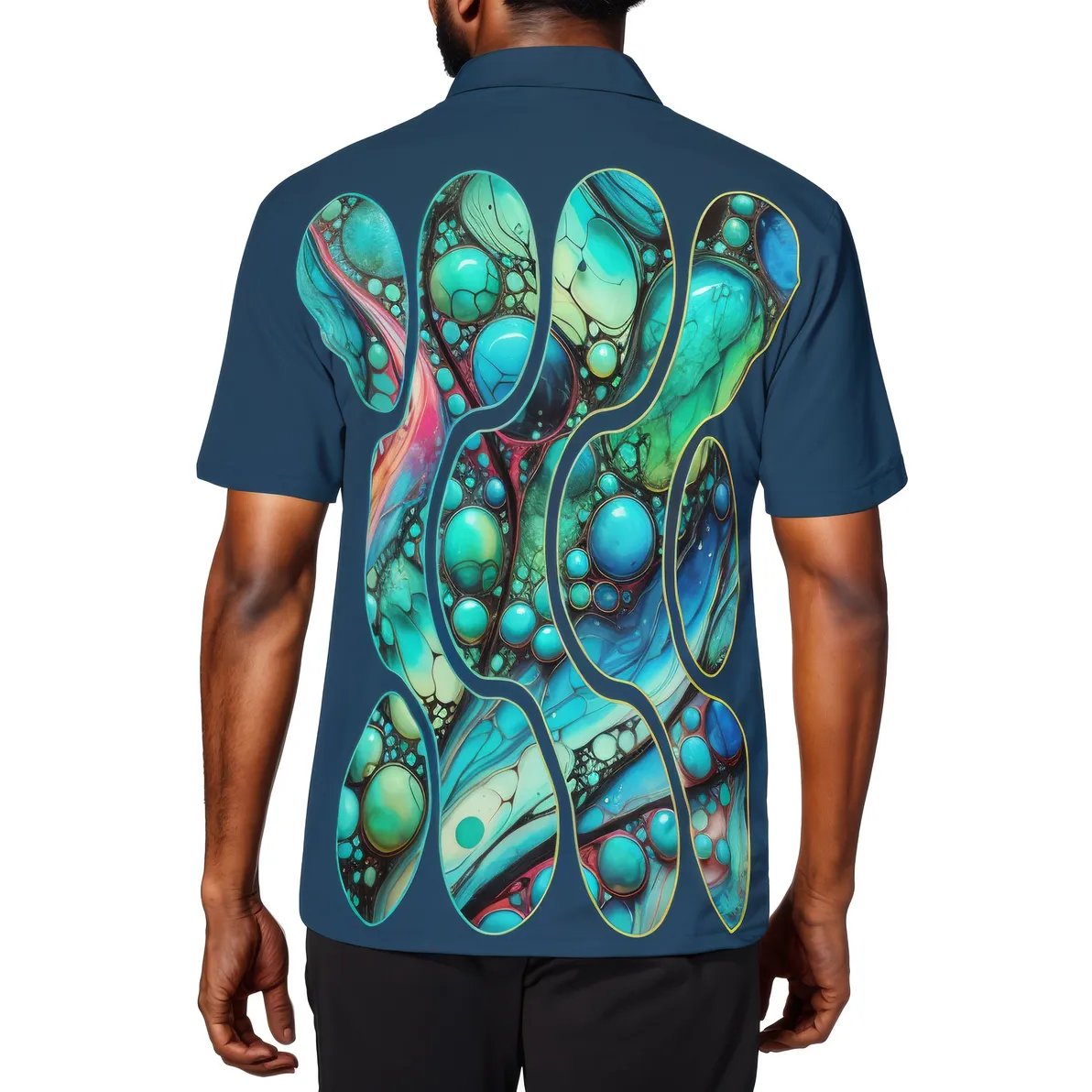 Men's Premium Polo Shirt "Abstract Water Droplets"