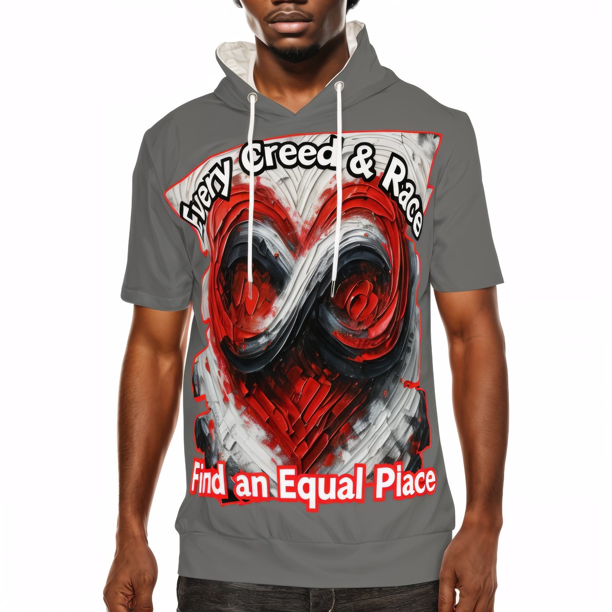 Men’s Cotton Hooded T-Shirt "Every Creed..." Trinidad Pride