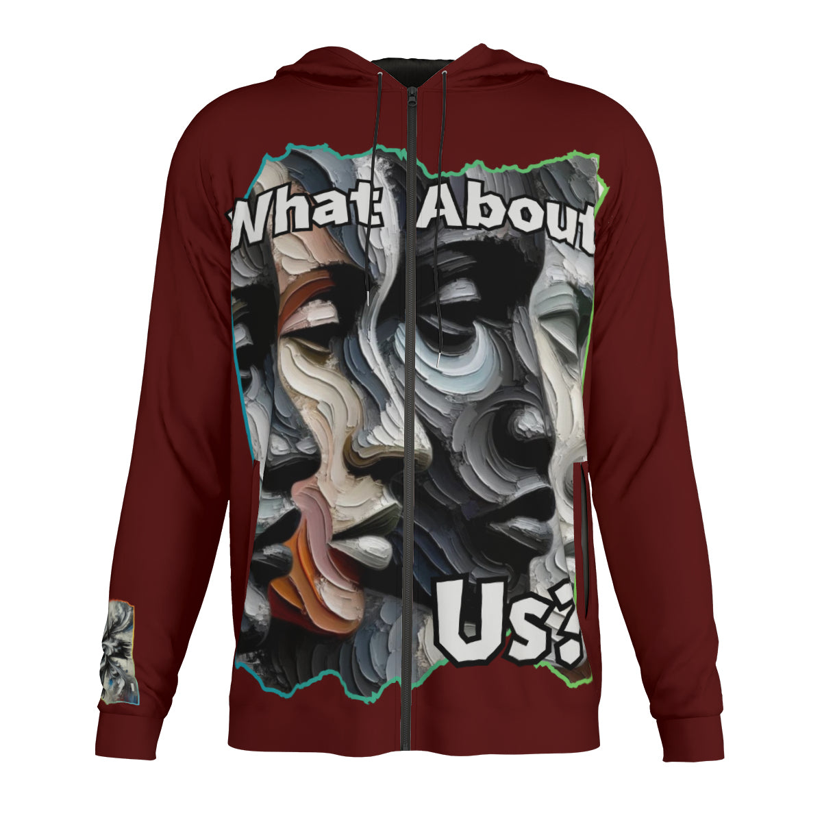 Men's Lightweight Zip Up Hoodie | Polyester "What About Us"