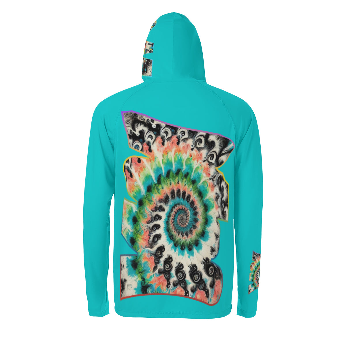 Men's Sun Protection Long Sleeve Hoodie "Abstract Tie-Dye"