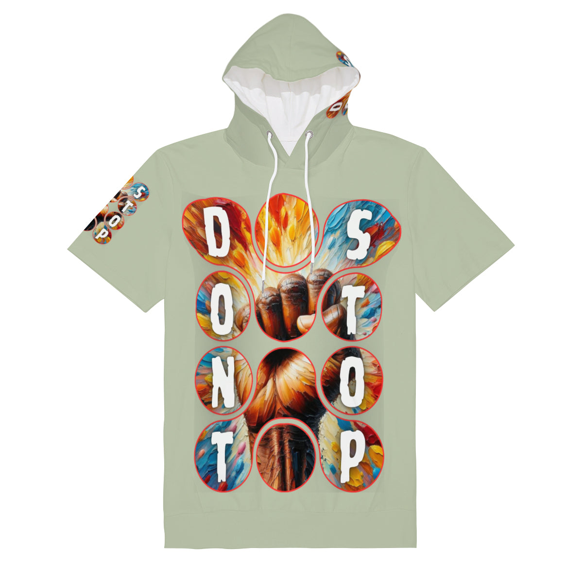 Men’s Cotton Hooded T-Shirt "Don't Stop, The Struggle is Real"