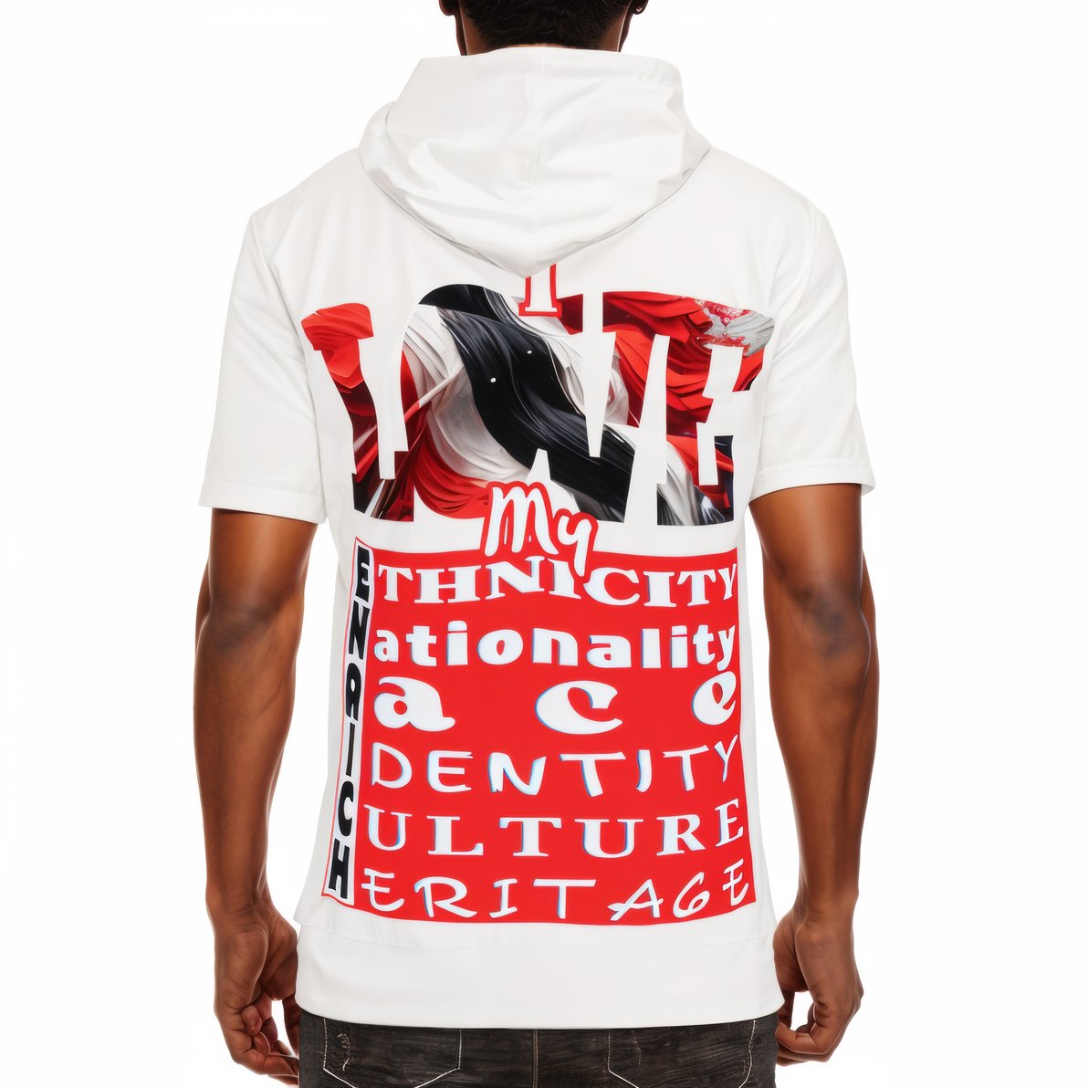 Men’s Cotton Hooded T-Shirt "Every Creed..." Trinidad Pride