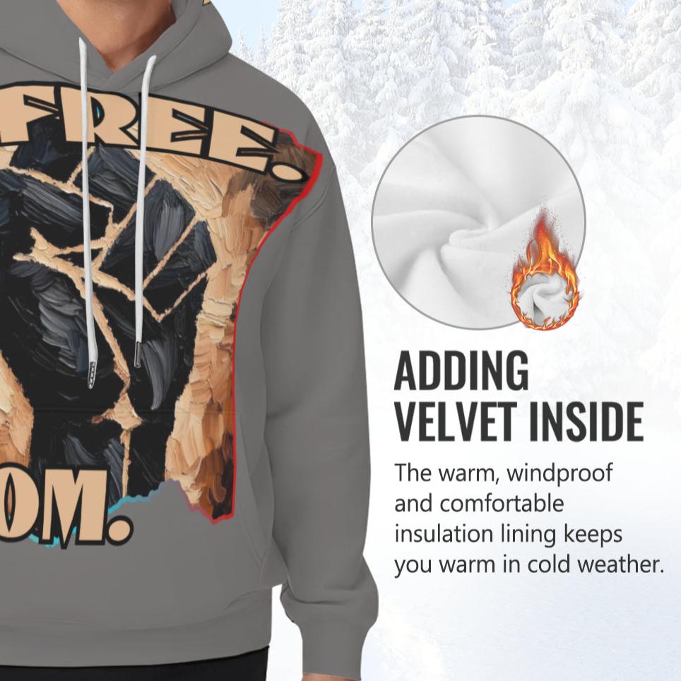 Men’s Plush Fleece Lined Hoodie "Freedom"