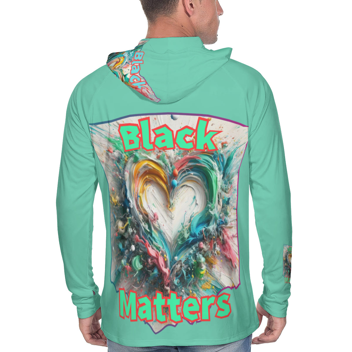 Men's Sun Protection Long Sleeve Hoodie | "Black Love Matters"