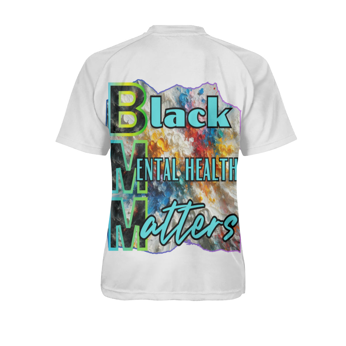 Men's V-Neck Polyester T-Shirt "Black Mental Health Matters"