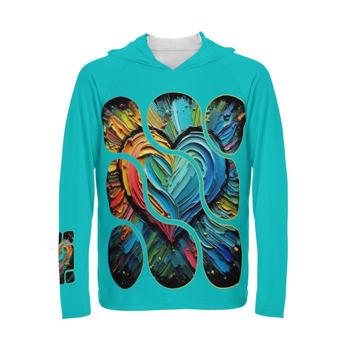 Men's Sun Protection Long Sleeve Hoodie | "Love Print"