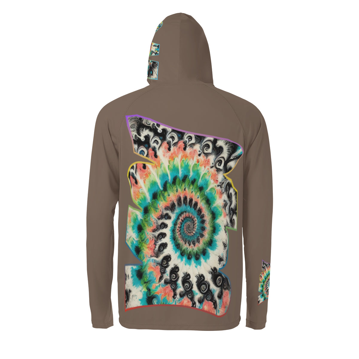 Men's Sun Protection Long Sleeve Hoodie "Abstract Tie-Dye"