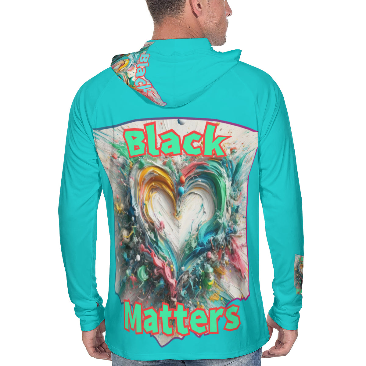 Men's Sun Protection Long Sleeve Hoodie | "Black Love Matters"