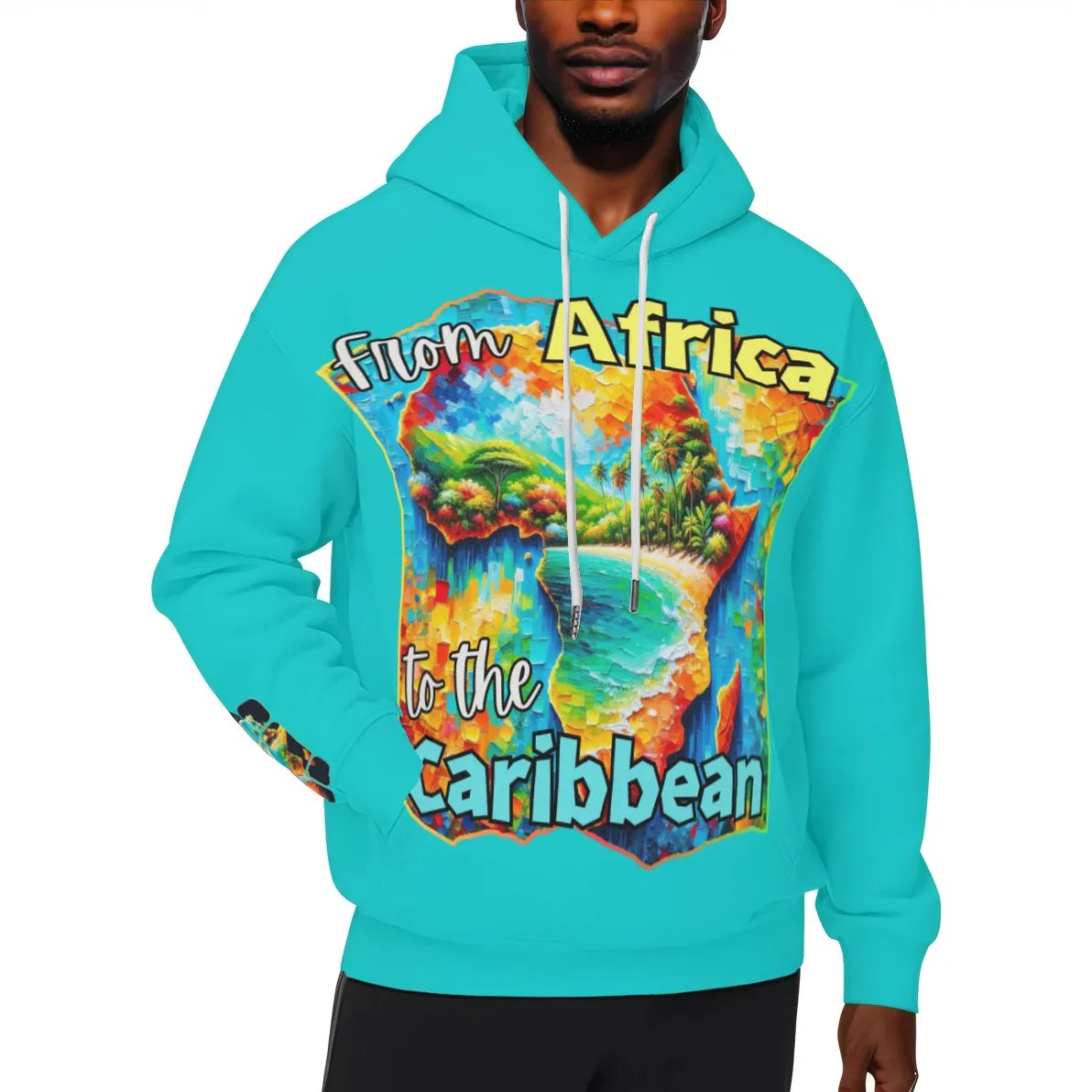 Men’s Plush Fleece Lined Hoodie "From Africa to the Caribbean"