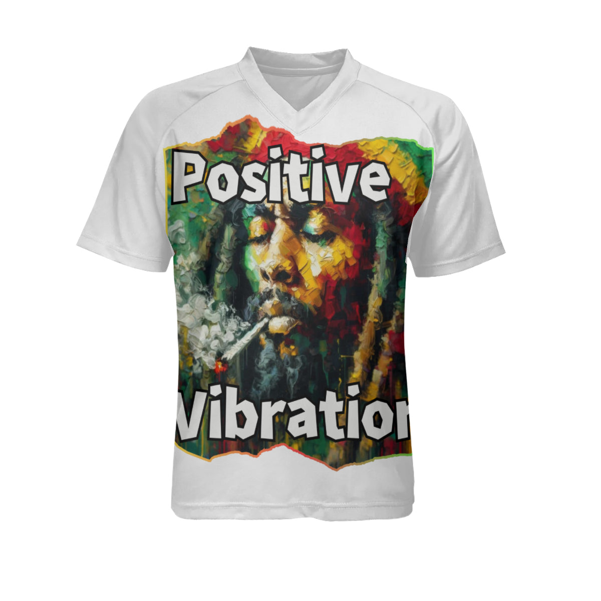 Men's V-Neck Polyester T-Shirt "Positive Vibration"